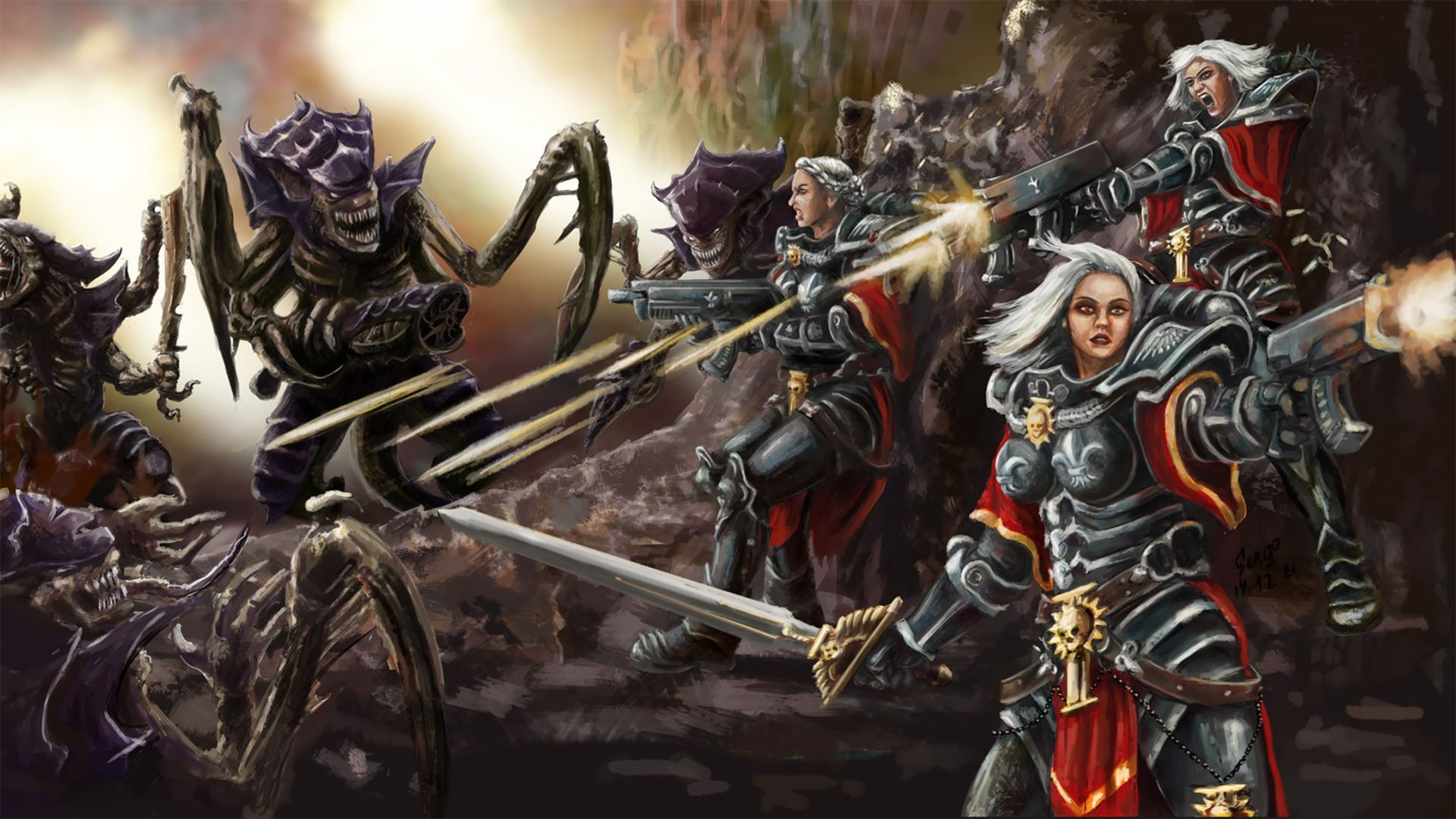 Sisters of Battle vs Tyranids by Sergo Badoian
