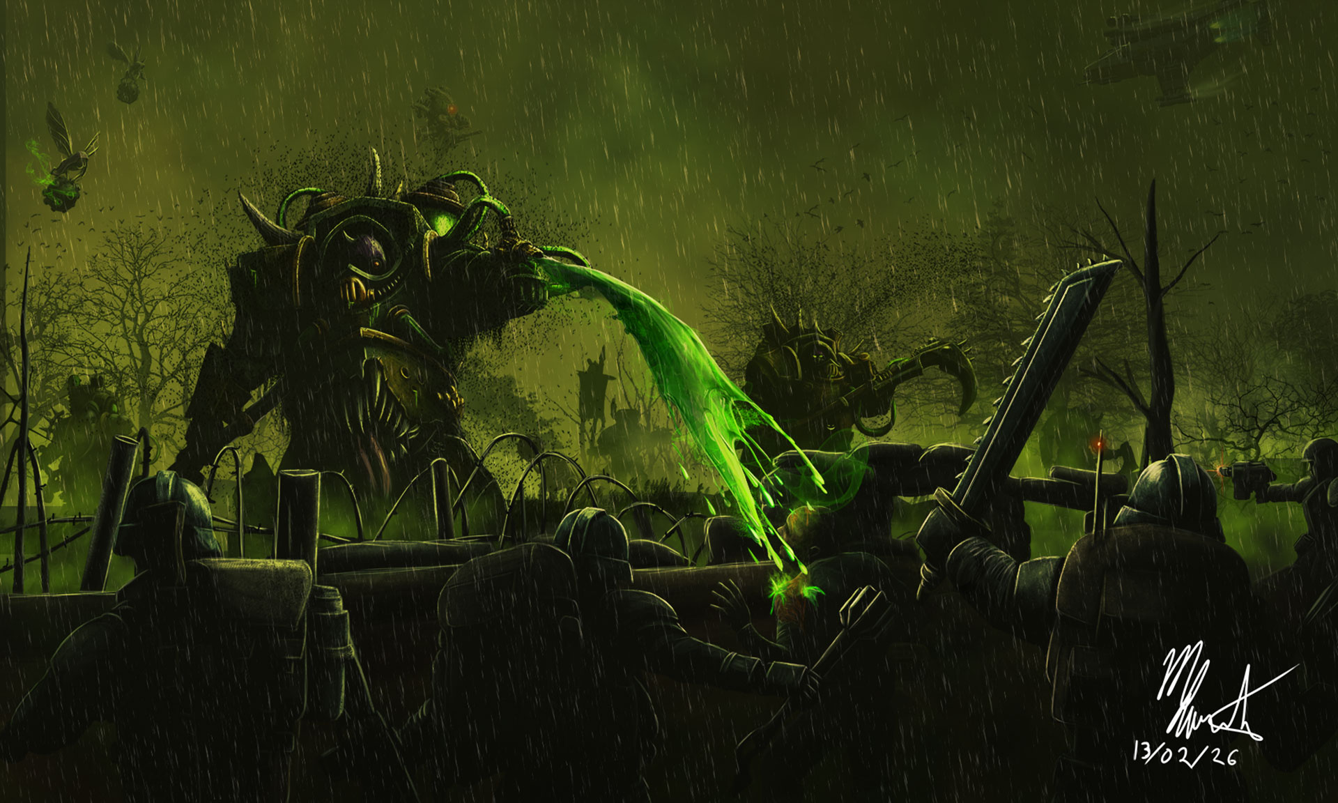 Death Guard Assault by Maclain Rowston