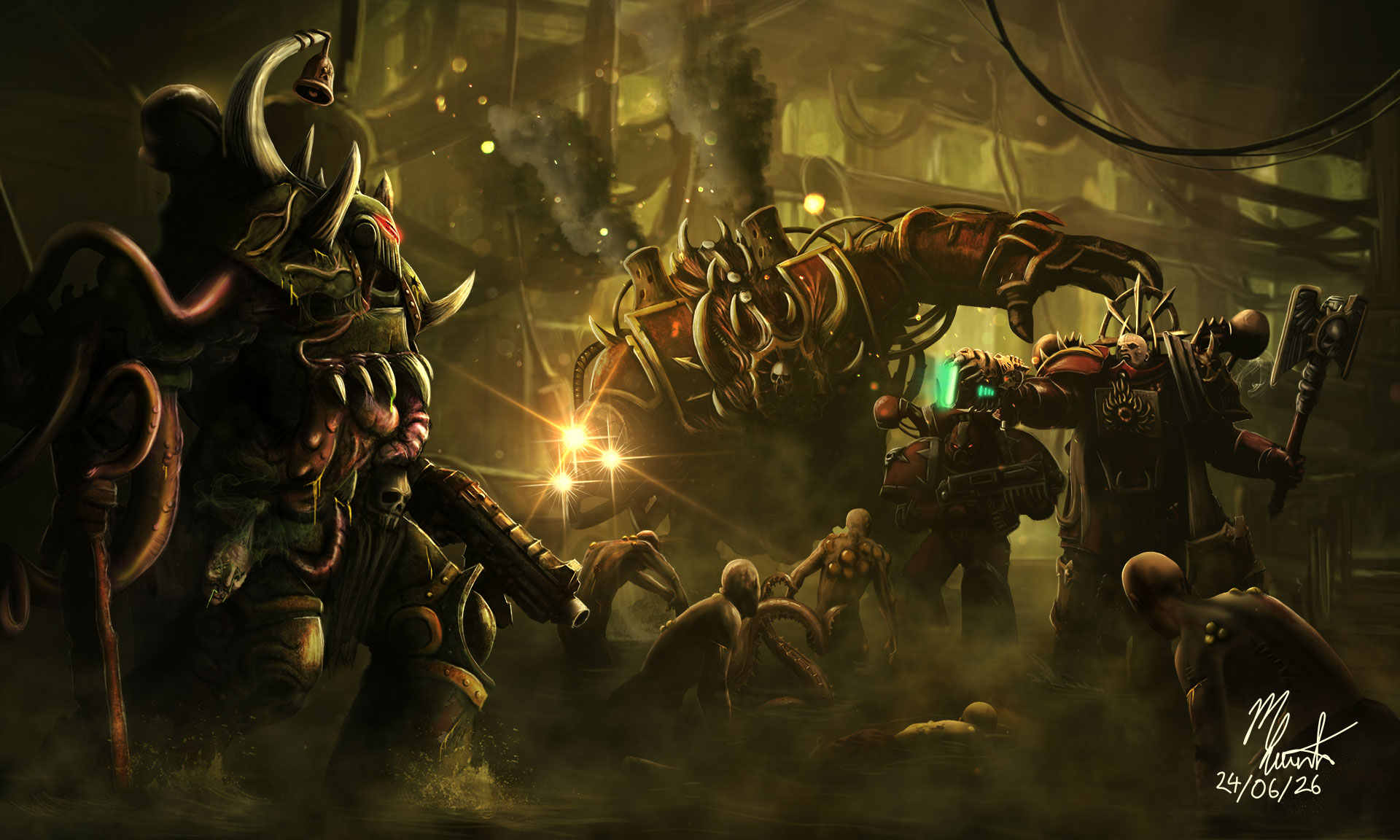 Death Guard vs Word Bearers by Maclain Rowston