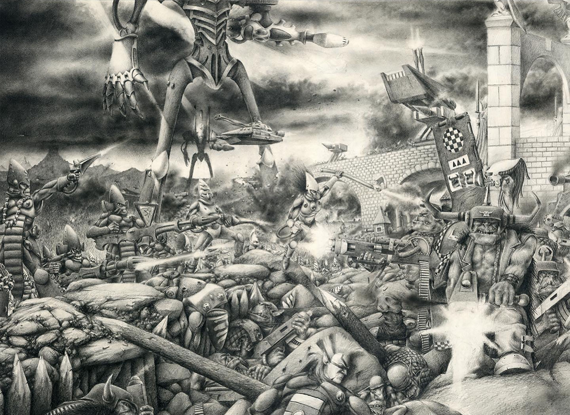 Eldar vs Orks by Adrian Smith