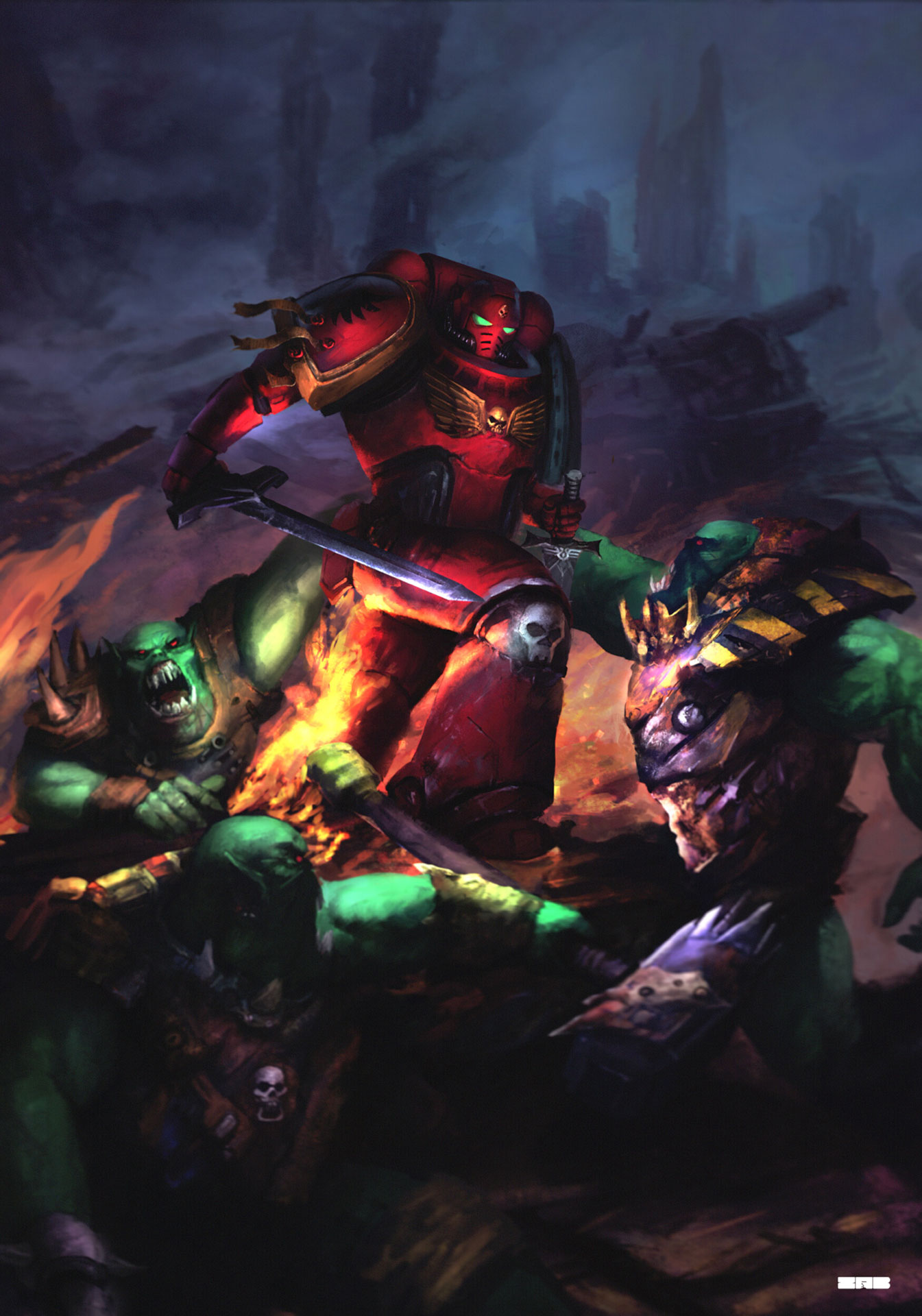 Blood Angels vs Orks by Christos Zabaras